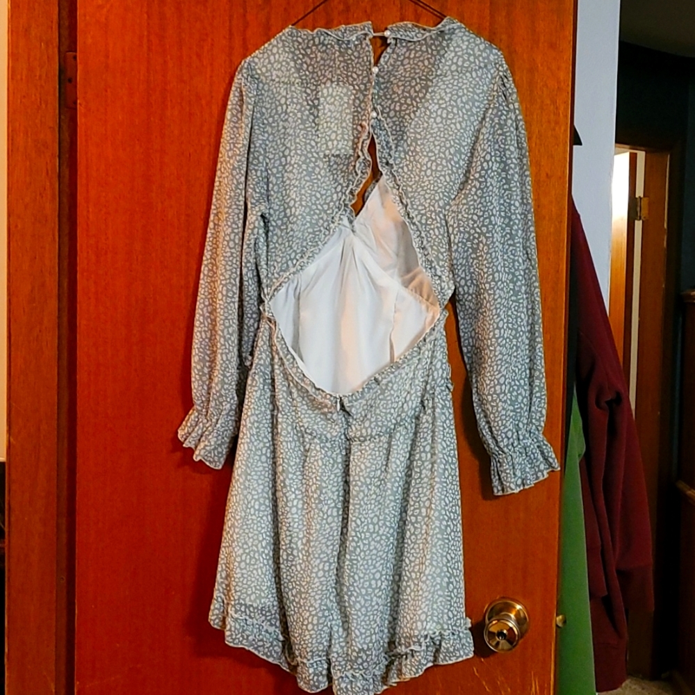 Sucrefas women's LG olive green print dress‎